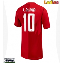 Canada Jonathan David #10 Replica Home Shirt Ladies World Cup 2026 Short Sleeve